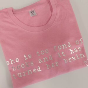 She Is Too Fond Of Books PLUS SIZE Quote T-Shirt | Louisa M Alcott