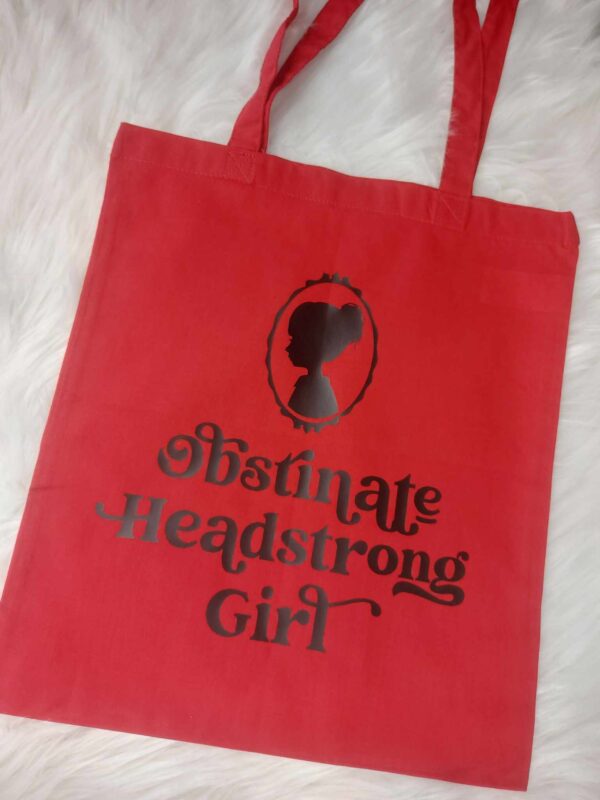 Obstinate Headstrong Girl Vintage Silhouette Tote | Jane Austen - Image 6