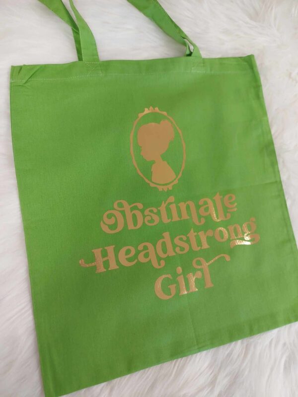 Obstinate Headstrong Girl Vintage Silhouette Tote | Jane Austen - Image 5