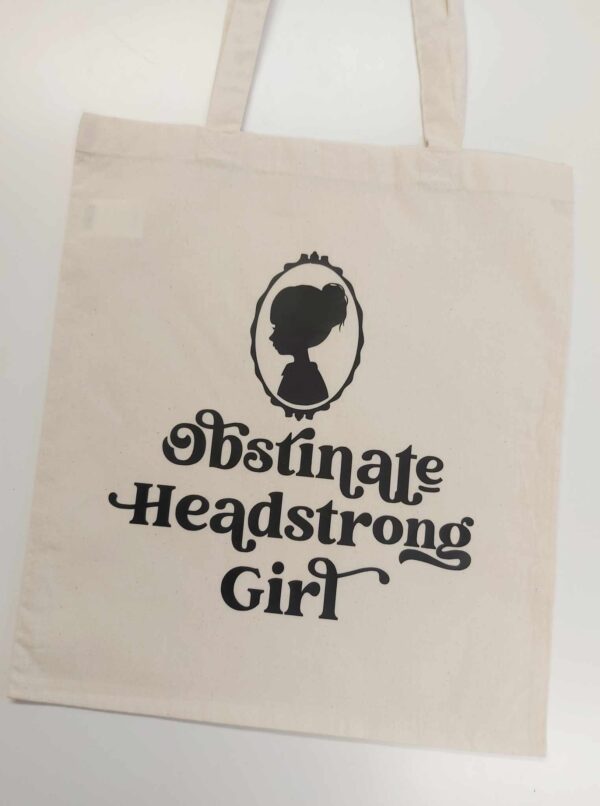 Obstinate Headstrong Girl Vintage Silhouette Tote | Jane Austen - Image 7