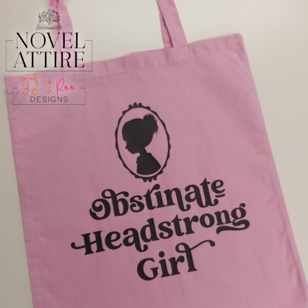 Obstinate Headstrong Girl Vintage Silhouette Tote | Jane Austen - Image 4