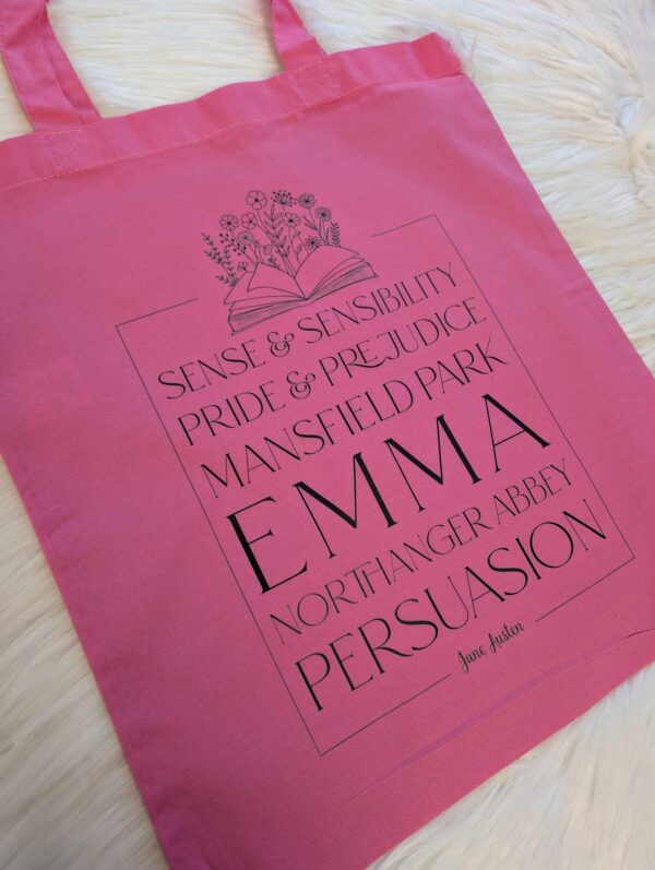 Typographic Jane Austen Book Tote Bag | The Works of Austen - Image 4