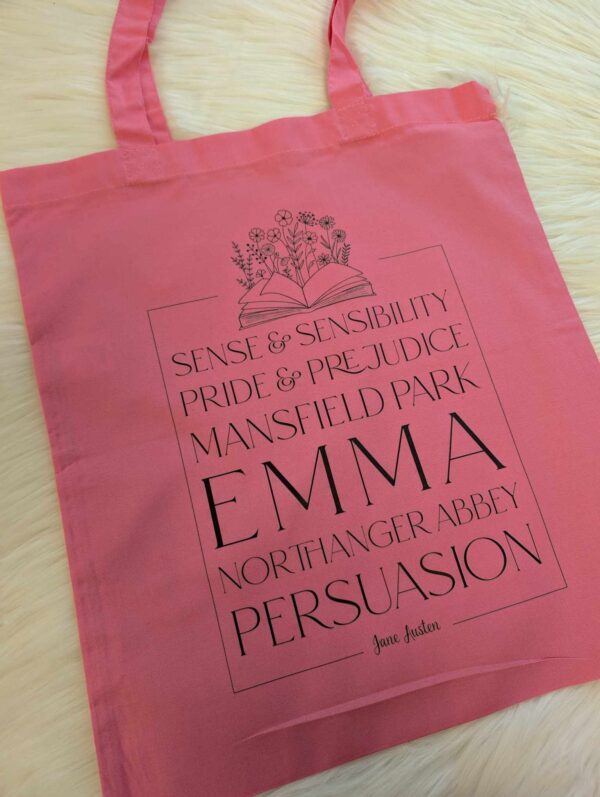 Typographic Jane Austen Book Tote Bag | The Works of Austen - Image 5